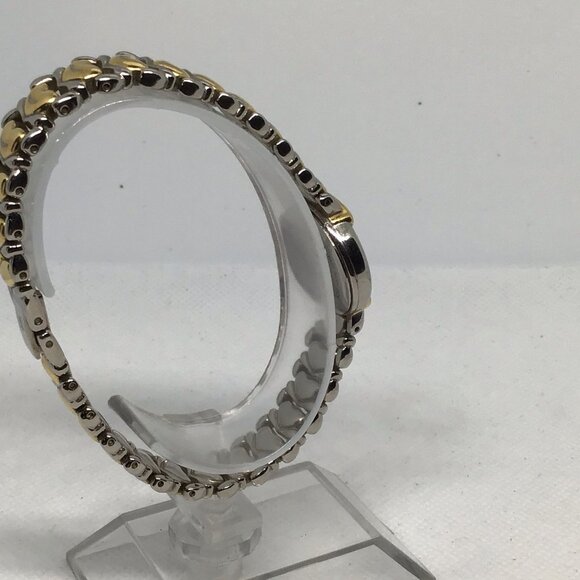 Vintage Bulova Women's Two-Tone Watch with Heart Band and Diamond Accent 98P11 - Picture 8 of 15